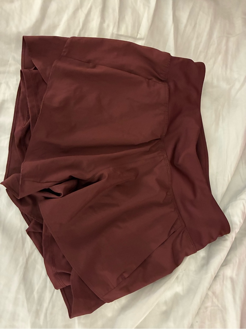 Avia Women's Athletic Shorts with built in spandex in Maroon
